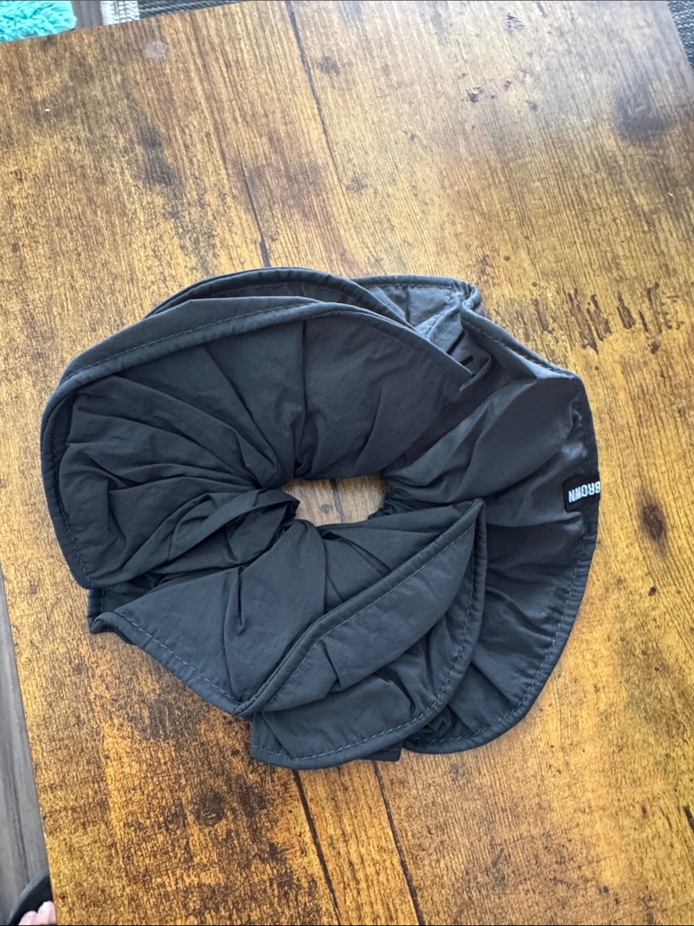 Joah Brown Black Oversized Fabric Hair Scrunchie